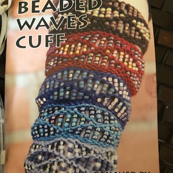 2 DIY complete Beaded Waves Cuff Bracelet Kits by Nelkin Designs.Moonless/Silver - Picture 3 of 9